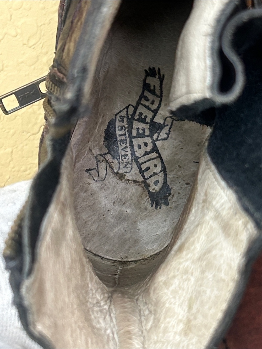 freebird Black Leather Ankle Boots with Brown Strap Accents - Picture 2 of 4